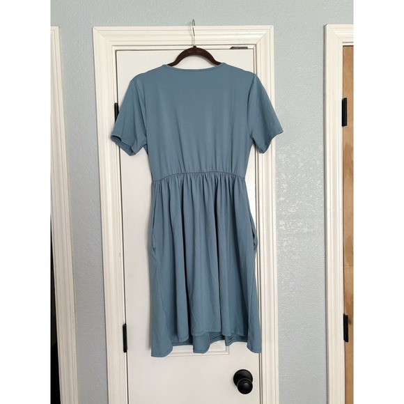 Zenana Women's Wrap Dress Soft Stretch Knit Short Sleeve Midi Casual Comfort - Picture 4 of 4